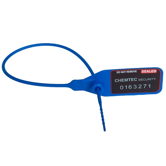 Durchziehplombe für Logistik in blau. UNI PULL M 2,3x285 mm.